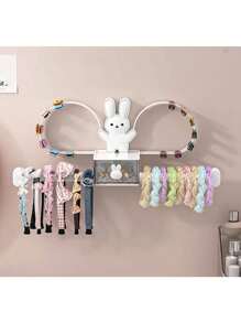 1pc Multifunctional Wall Mount Bunny Shaped Hair Accessory Organizer Holder, Perfect Gift For Granddaughters, Daughters, Girlfriends