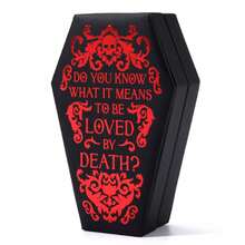 1pc Pu Leather Coffin Jewelry Box, Mini Coffin Shape Gothic Jewelry Box Small Jewelry Storage Box, Earrings Rings Necklaces Bracelets Jewelry Portable Jewelry Storage Box, Suitable For Halloween, Christmas For Women Storage Organizer Travel Essentials Back To School Dormitory Storage - Multicolor - View 9