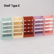 1pc Mini Shelf Rack Miniature Display Stand Dollhouse Furniture Accessory, DIY Simulation Play House Toy, Mini Flower Pot Rack Simulation Kitchen Cabinet Cake Display Decor, Party Favor Gift - Multicolor - View 7