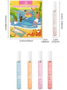5pcs/Set 10ml Beach Digital Fragrance Mist, Emitting Fresh And Elegant Floral Scent. Portable Design, Suitable For Home Fragrance, Can Be Placed In Wardrobe, Bedroom, Bathroom, Car, Also Ideal For Dates, Travel, Summer Deodorizing And Scenting. - Fragrance Spray - View 6