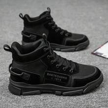 Zapatillas y botas de tenis para hombre, tácticas para exteriores, modernas, bonitas y cómodas. - Negro - Ver 2