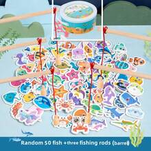 1 套木制字母钓鱼玩具 - 益智卡通海洋生物主题游戏，培养认知技能，互动亲子游戏，圣诞节、感恩节、复活节的理想生日礼物，随机款式鱼