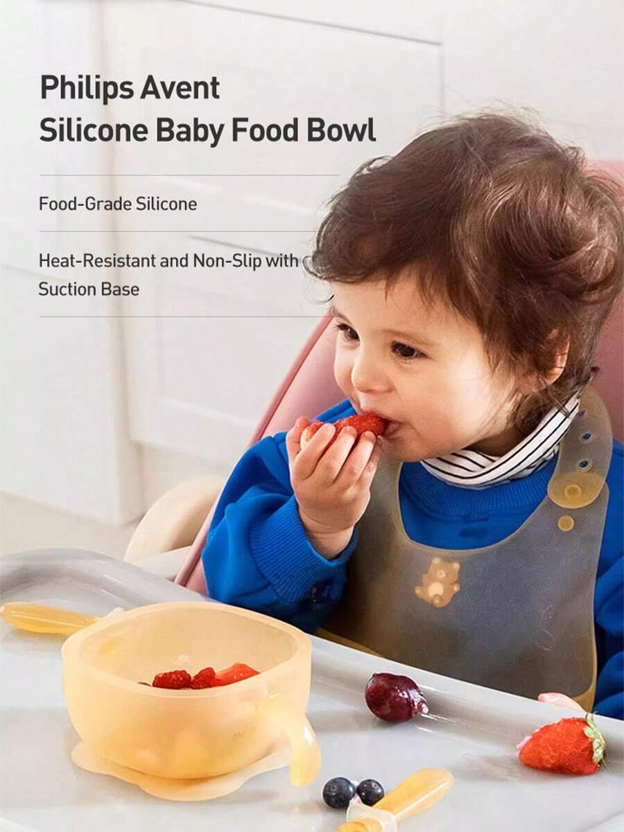 Philips Avent Avent 婴儿食盆带吸盘，婴儿硅胶餐具，防摔防烫，柔软硅胶