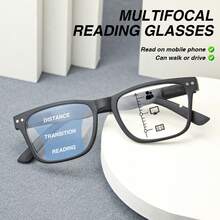 2pcs/Set Multifocal Reading Glasses, Progressive Bifocal Lenses, Classic Black & Leopard Print Style, Ultralight Flexible Frame With Matte Finish, Non-Slip & Comfortable For Business Or Casual Wear, Unisex - Black + Panther - View 8