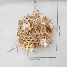 1 Piece Accessories, Colors And Styles, Shipped Randomly, Bird Supplies, Bamboo Woven Straw Chewing Skewers, Natural Corn Cob, Grass Ball Chewing Supplies