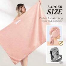 1 件超细纤维毛巾超大包裹速干毛巾包裹带松紧带，超吸水柔软毛巾包裹头巾，海滩必需品，海滩配件，泳池浮具