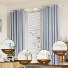 IsEasy Curtain Rod 25mm Curtain Rod 1 Track 2 Tracks Stainless Steel Metal 80-280cm - White-2-läufig - View 10