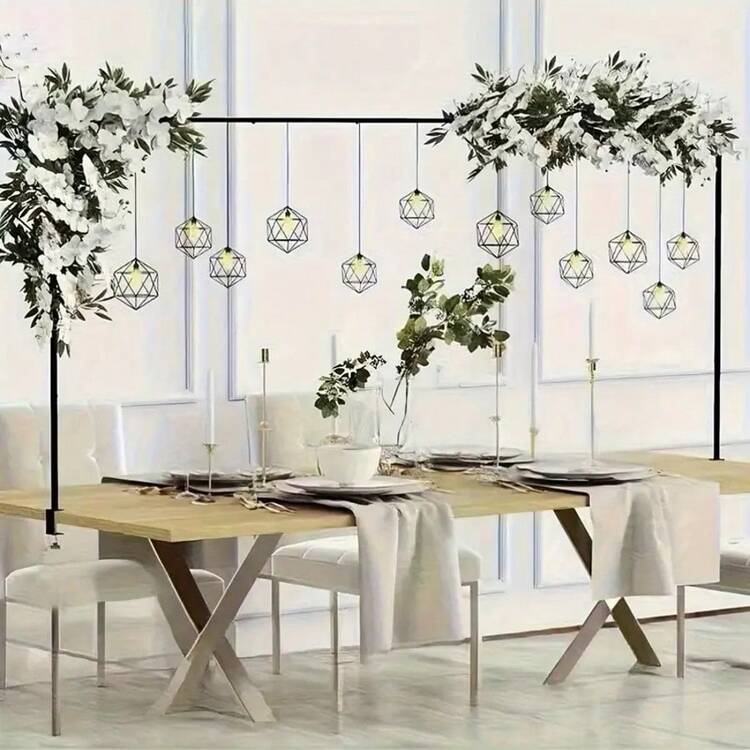 Arch Stand - Adjustable Tabletop Arch Support Frame, Iron Art Boho Decor For Weddings, Birthdays, Halloween, Christmas - Indoor/Outdoor Party Decoration - Multicolor - View 7