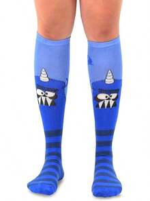 TeeHee Crazy Fun - Calcetines altos hasta la rodilla para mujer, paquete múltiple, Hasta la rodilla, 3 - Hasta la rodilla 6pair_monstruos - Ver 7