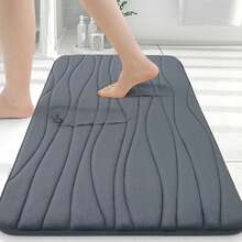 Buganda Memory Foam Bathroom Rug Mat 24x16, Extra Soft And Absorbent Bath Mats, Non-Slip And Machine Washable Bath Rugs For Bathroom Floor,Tub And Shower, Dark Grey - Màu xanh lam - Xem 9