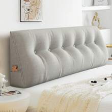 Headboard Wedge Cushion, Reading Cushion, Back Support Cushion, Upholstered Bed Cushion, Reversible Cushion, Large Back Support Cushion, Triangular Wedge-Shaped Support Cushion, Bed Side Cushion, Tatami Wedge Cushion, Lumbar Cushion For Bed And Sofa - Màu Xám nhạt - Xem 1
