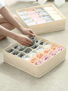 1 pieza Caja de almacenamiento para el hogar con tres piezas plegables organizadora, caja de almacenamiento para ropa interior, calcetines, ropa, caja de malla para almacenar calcetines y ropa interior, caja de almacenamiento con cajones plegables, organizador con formato para el hogar, caja de almacenamiento lavable