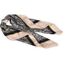 35 Inches Silk Head Scarf-Satin Hair Scarves Silk Bandana Scarf Headscarf For Women's Fashion Scarveshalloween - 小腰果-黑色 - 查看 9