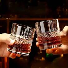 6 Stücke hochwertige Whiskeygläser, 7oz, Gläser für Old Fashioned Cocktails, Vintage Gläserset, Tumbler Gläser, Gläser für eisgekühlte Getränke, geeignet für Bourbon Whiskey, Scotch Whisky, Spirituosen, Wodka, Cocktails, passend für Familien, Bars, Partys, einzigartiges Geschenk für Männer