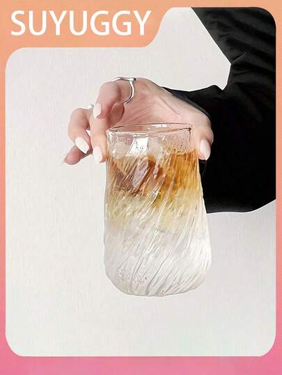 1 Set Of Glass Cups, Tree-Patterned Glass Cups, Transparent Coffee Cups, Large-Capacity Whirlwind Glass Cups. Suitable For Home, Office, Barbecue, Restaurant, Bar, Dance Party, Valentine's Day, Wedding, Birthday, Party Supplies. Perfect For Giving To Boyfriends, Girlfriends, Family Members, Teachers, Etc.