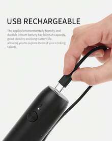 CIRCLE JOY Rechargeable Milk Frother Handheld With Stand, Coffee Frother Wand Drink Mixer With Dual Spring Whisk For Coffee, Cappuccino, Lattes, Frappe, Matcha And Hot Chocolate, Black