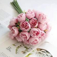 Artificial Flowers Containing 27 Artificial Rose Flowers Flower Arrangement For Home Decoration Wedding Parties - 粉色 - 查看 1