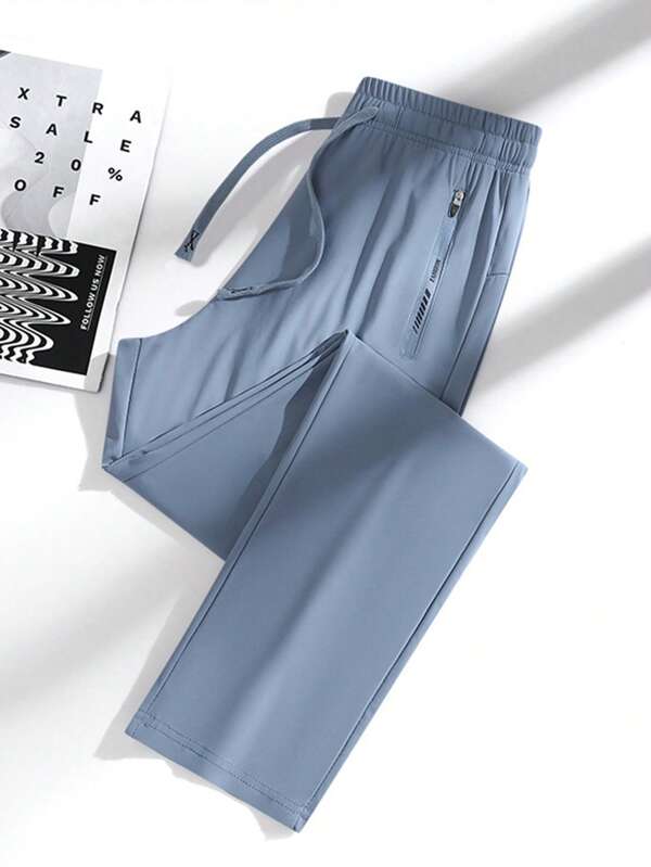 Pantaloni sportivi estivi da donna taglie forti, in seta di ghiaccio, a gamba dritta, stretch, traspiranti, moda casual comodi