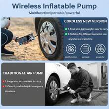 1pc Portable Digital Display Tire Inflator Pump, Wireless Electric Car Air Compressor - Black - View 7