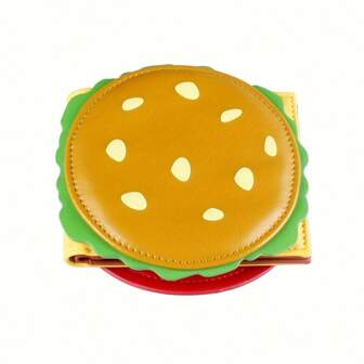 Crab Burger Wallet Hamburger Wallet Women's Wallet RFID Anti-Theft Short Wallet For Men Small Wallet Thin Credit Card Holder PU Card Case For Women Wallet Mini Wallet Purse Wallet Cute Wallet