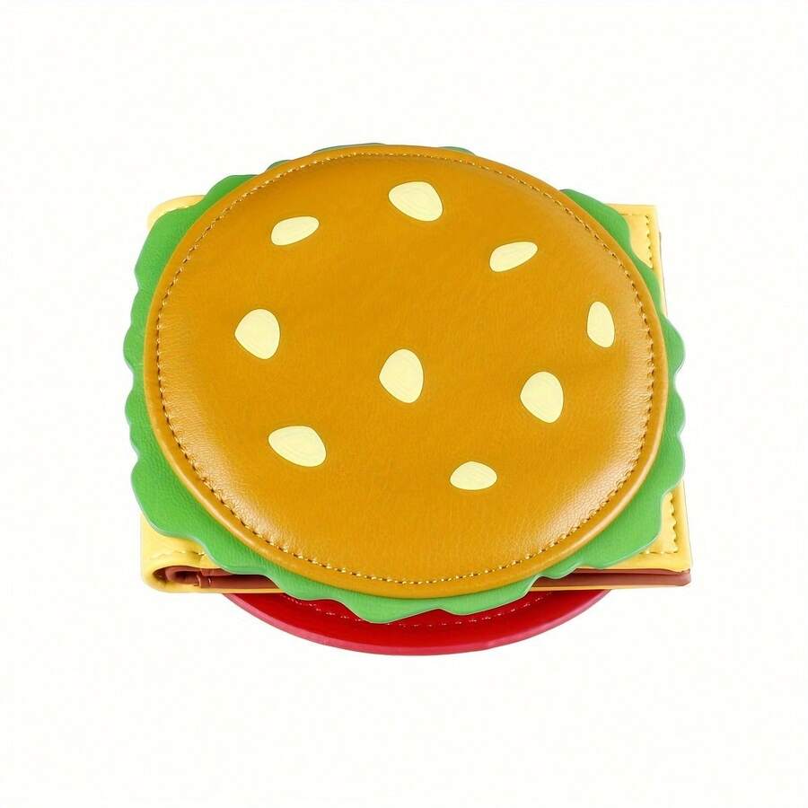 Cartera de hamburguesa de cangrejo, cartera de mujer RFID antirrobo, cartera corta para hombres, cartera delgada portador de tarjetas de crédito para mujer, cartera mini, monedero, cartera linda