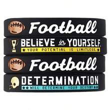 Pulseras de silicona de fútbol con citas motivacionales deportivas, pulseras de goma inspiradoras - como en la foto - Ver 1