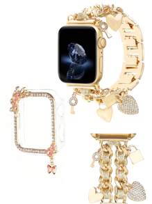 1 pieza Banda compatible con de 40/41/44/45mm, diseño hueco único para decorar su smartwatch, apta para Apple Series 8 7 6/SE 5 4 (No es un set, la banda y la carcasa se venden por separado)