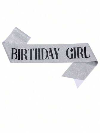 1pc Silver Birthday Party Sash For Ceremony & Celebration