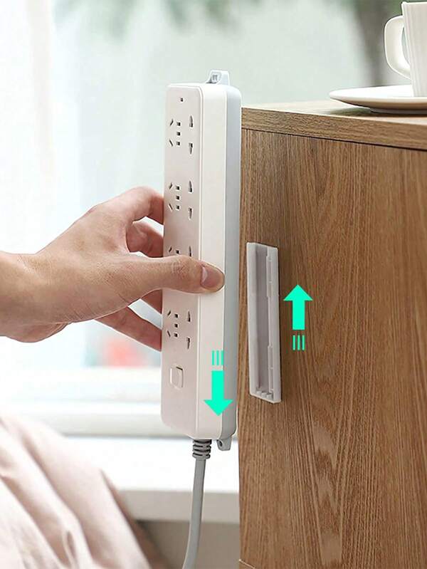 1 件自粘式电源板支架自粘式插座整理器、支架、最简单的电路板安装座、遥控器可存放在厨房、家里和办公室