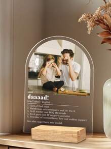 1 set Plaque avec impression photo personnalisée avec message personnalisé, cadre photo en acrylique personnalisé, cadres photo personnalisés pouvant être utilisés pour la décoration, support personnalisé pour cadres photo/cadeaux de la Saint-Valentin