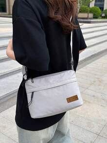 Bolso de hombro de mujer de estilo coreano minimalista casual de nailon, bolso cruzado de moda con múltiples compartimentos, adecuado para compras, billetera, mujeres jóvenes, estudiantes universitarios, principiantes, trabajadores de oficina. Excelente para oficina, universidad, trabajo, negocios, traslados, actividades al aire libre, viajes y senderismo. - Caqui - Ver 8