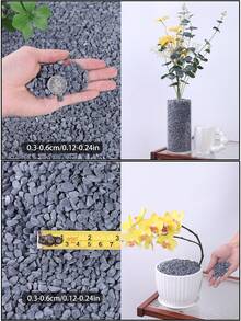 White Stone Natural Stone Suitable For Home And Garden Decoration -0.3-3 Cm, Multi-Color Stone Suitable For Indoor Plants, Outdoor Landscapes, And Holiday Decoration (White, Black, Multi-Color, Yellow) - Very Suitable For Vase, Glass Container, Fish Tank, Aquarium