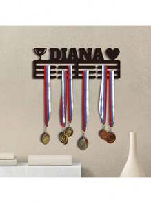 HELLOYOUNG Colgante de medalla de metal personalizado - Letrero de nombre personalizado de athlete, soporte para exhibir el nombre de Athlete, regalo ideal y decoración del hogar, obsequio para medallista