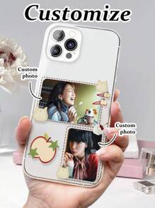Funda de teléfono delgada y transparente con diseño personalizado de letra y patrón a cuadros, compatible con iPhone 16/11/13, Galaxy, iPhone 11/12/13/16, iPhone 16Pro Max, Galaxy