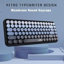 ATTACK SHARK FELICON 308i Wireless Bluetooth Keyboard, Retro Typewriter Design With Gradient Colorful Round Keycaps And Cute Magnetic Cat Doll, 84 Keys, Multi Device Keyboard For IPad/Laptop/PC/Win - Multicolor - View 6