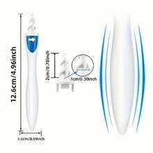 JIYEar Wax Remover Soft Silicone Cleaning Tool Earwax Removal With 16 Replacements Heads Easy To Remove Ear Wax Removal Tool Reusable Earwax Removal Tool Care Soft Spiral Ears Cares Health Tools Cleaner - 如圖 - 查看 2