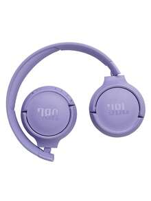 JBL Tune 520BT 贴耳式耳机，配备通话降噪功能，电池续航时间长达 57 小时，快速充电，轻巧可折叠设计，蓝牙 5.3 无线免提通话，带语音识别功能 - 紫色 - 查看 2