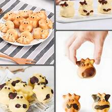 Black Carbon Steel 12 Cavity Non-Stick Animal Ox Cow Muffin Bakeware For Home & Commercial Oven Baking - Black - View 3