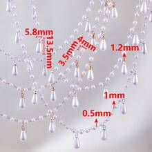 1M ABS Faux Pearl Water Drop Pearl Tassel Chain, Suitable For DIY Jewelry Making, Necklace, Bracelet, Fashion Accessories - JTT1822 - View 4