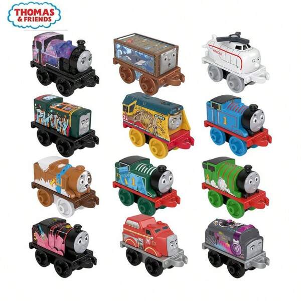 Thomas & Friends Genuine Toy Trains MINIS Single Pack Track Master Thomas Miniature Push-Along Engines & Railway Vehicles For Pretend Play​ Preschool Kids Ages 3+ Years, Boys And Girls Toys Thomas Percy Harold Children's Birthday Gifts