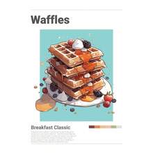 1pc Fall Modern Breakfast Posters Waffles Pancake French Toast Cinnamon Roll Canvas Printing Wall Arts For Restaurant Kitchen Decor No Frame - Multicolor - View 13