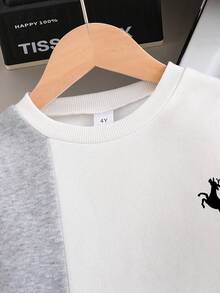 Toddler Cartoon Pattern Printed Warm Crew Neck Sweatshirt And Long Pants Set