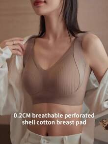 4 PSC Of Beautiful Back Soft Support Lifting Seamless Underwear Gathered Breathable Side Breasts Without Steel Ring Bra