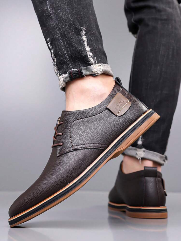 Men's Classic Formal Shoes, Lightweight Lace-Up Oxford Shoes For Business  And Casual Wear | SHEIN