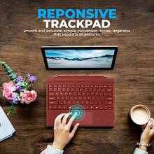 TUNKE Funda Con Teclado Para Surface Pro 3/4/5/6/7 - Rojo - Ver 4