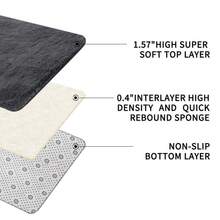 Sour Lemon Rugs Living Room 200x300cm, Grey Area Rugs For Bedroom, Washable Anti Slip Extra Large Shaggy Soft Rug Fluffy Modern Floor Carpets Mat Beside Carpet, Long Runner Rug For Hallway - Pure Dark Grey - View 6