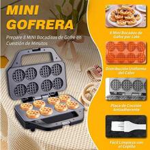 Mini Gofrera de 8 Orificios con Doble cara Antiadherente, Mini Máquina para Waffles, Compacta y Fácil de Usar, 850W de Potencia, para Hacer Waffles, Almuerzo o Aperitivos - Tipo de Enchufe A USA (110-127V) - Ver 3