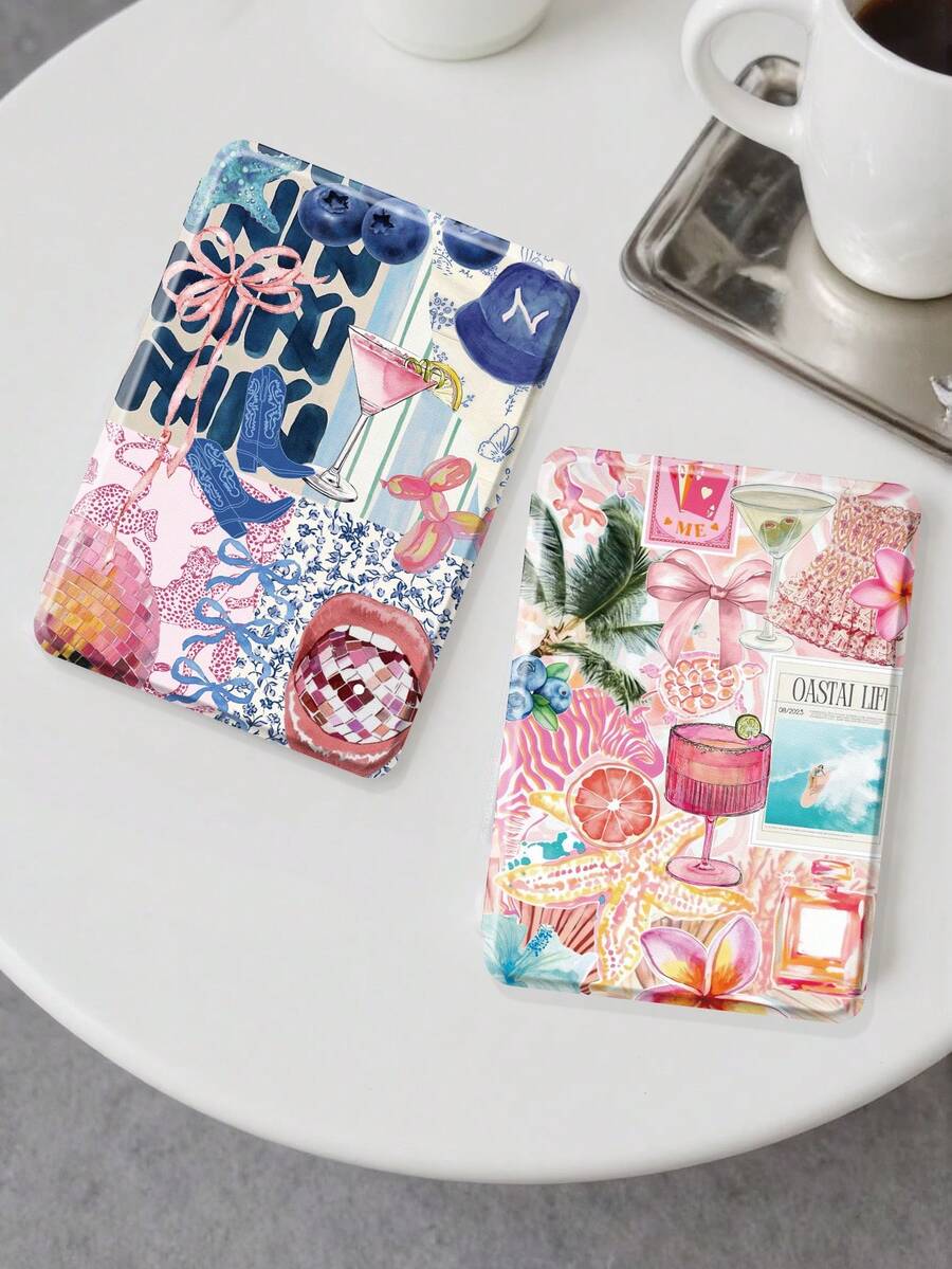 Ayotu 防震度假风夏季沙滩翻盖保护套，兼容 Kindle Paperwhite 第 11 代（2021 年款）/ Kindle（第 11 代 - 2024 年发布）/ Kindle Paperwhite 第 12 代（2024 年款）/ Kobo Clara Colour/ Kobo Clara Bw、Kindle Colorsoft Signature Edition，带自动唤醒/睡眠功能，妇女节礼物 - 彩色 - 查看 1