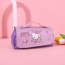 Sanrio 1pc Sanrio Pencil Case, Large Capacity Hello Kitty Stationery Bag, Multifunctional, Dual-Zipper, Handheld Pen Pouch, Stress Relief Pencil Case, Stationery Box Cosmetic Bag, Large Capacity Storage Bag, Student Pencil Case, School & Daily Use, Back To School Gift, Award