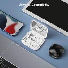 FCV 60W 多充电线适配器套件带镜子，USB C 转 Micro USB/Lightning/USB A 线转换器适配器套件可用作手机支架 - 彩色 - 查看 3